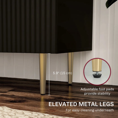 Modern Kitchen Storage Cabinet, Adjustable Shelves, Metal Legs, Black Bar Cabinets at Gallery Canada