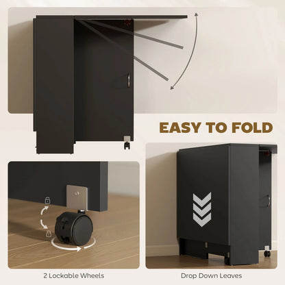 Extendable Dining Table, Collapsible Folding Table, Black Bar Tables & Dining Tables at Gallery Canada