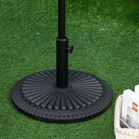 Patio Umbrella Base Stand, Round Cement Parasol Holder for Outdoor, Patio, Garden, Beach, Fits Φ1.4", Φ1.5" and Φ 2" Pole, Black - Gallery Canada