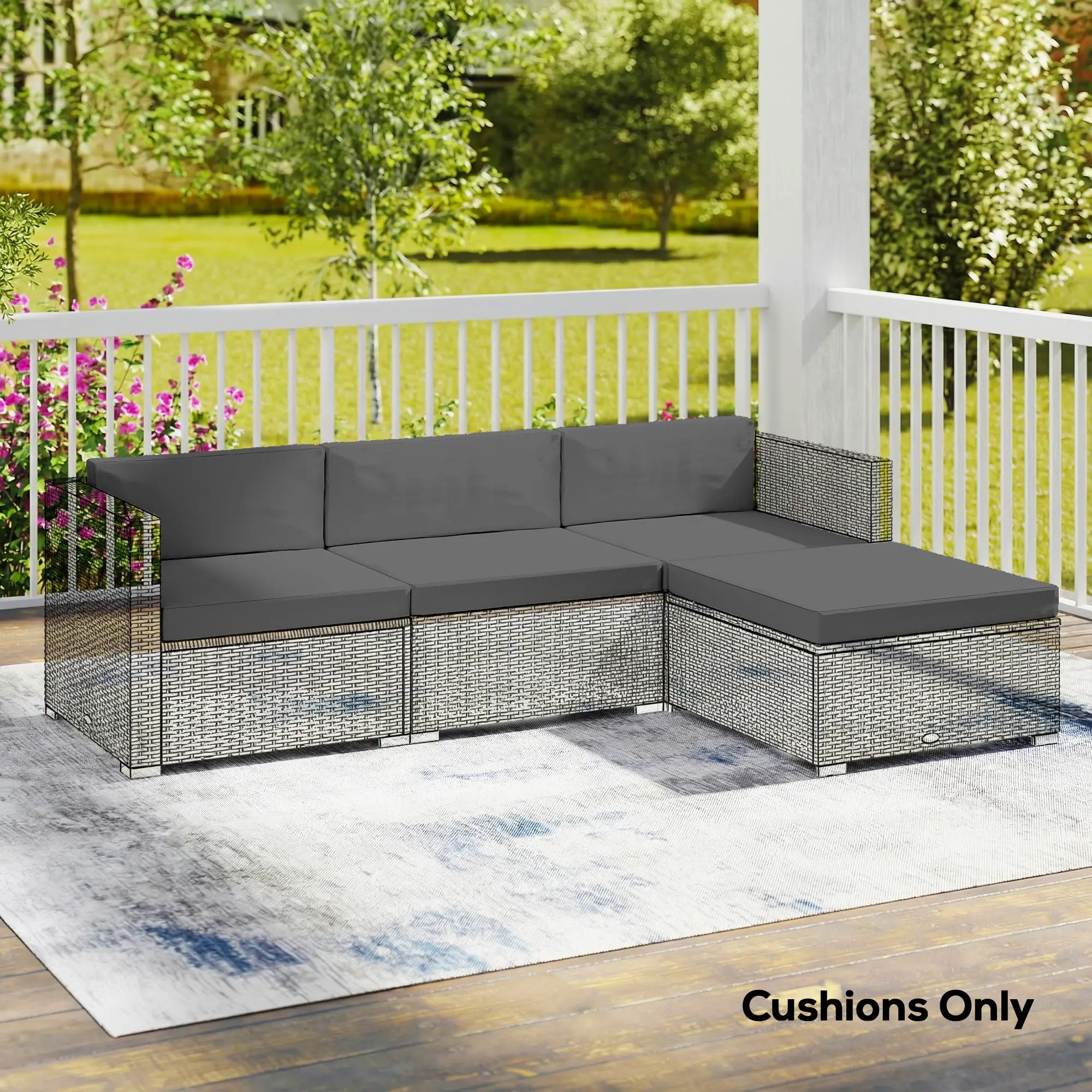 Water-Repellent Outdoor Loveseat Cushion, 23.6