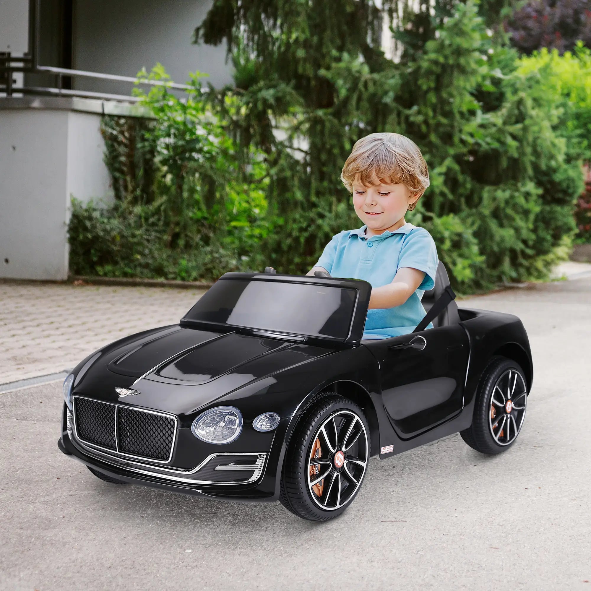 12V Ride On Car, Battery Powered, Parent Remote Control, 2 Speed, Black Electric Toy Cars at Gallery Canada