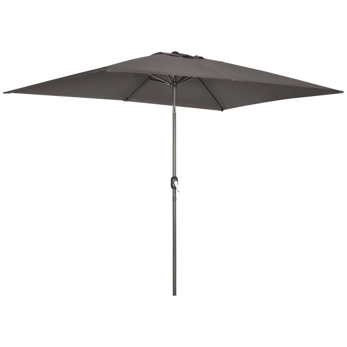 6.5x10ft Rectangle Patio Umbrella, Dark Grey Sun Umbrellas Dark Grey, Dark brown at Gallery Canada
