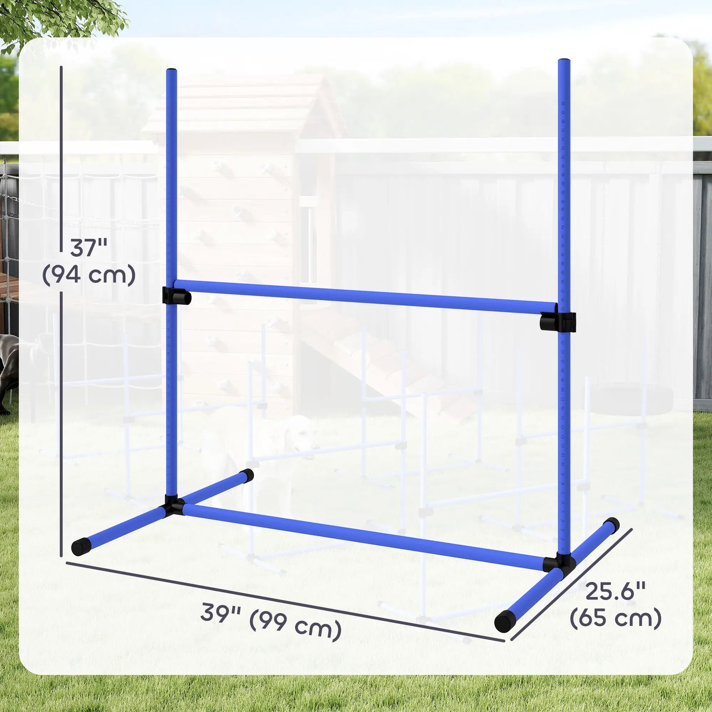 Set of 6 Dog Agility Training Jump Bars, Adjustable, Blue Dog Agility Training Equipment at Gallery Canada