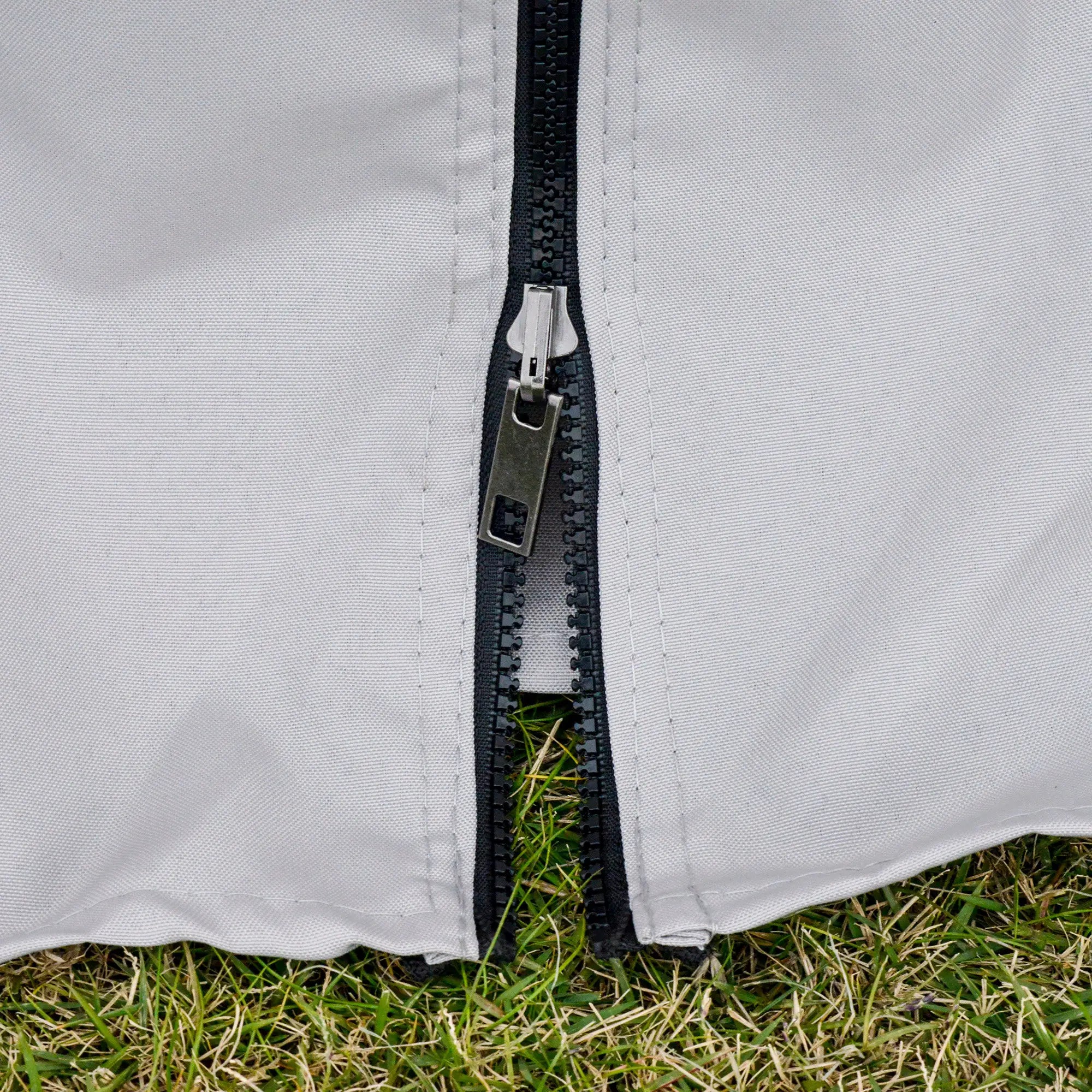 13' x 10' Outdoor Gazebo, 2-Tier Polyester Roof, Vented Mesh Sidewall, Aluminum Frame, Grey Gazebos at Gallery Canada