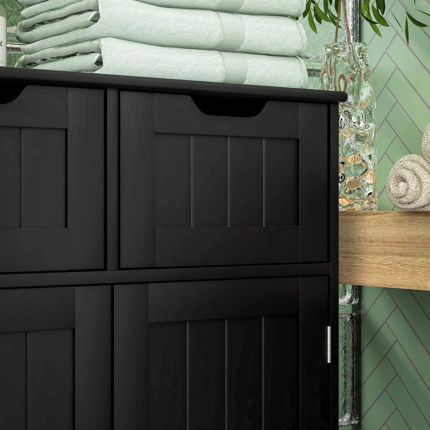 Bathroom Storage Cabinet, 2 Drawers, Adjustable Shelf, Black Bathroom Cabinets at Gallery Canada