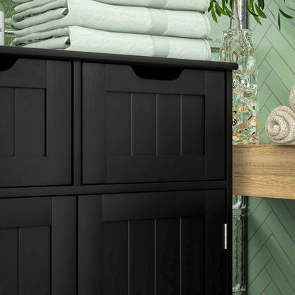Bathroom Storage Cabinet, 2 Drawers, Adjustable Shelf, Black Bathroom Cabinets at Gallery Canada