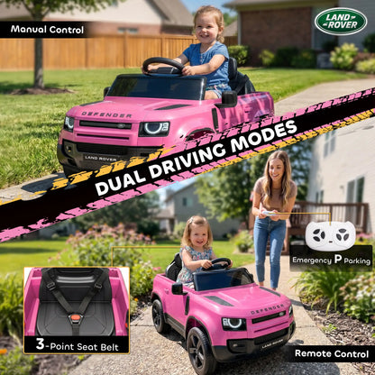 Voiture électrique Land Rover sous licence 12V, rose