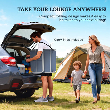 Folding Outdoor Lounge Chair, 5-Level Tanning Chair, Grey Lounger Chairs at Gallery Canada