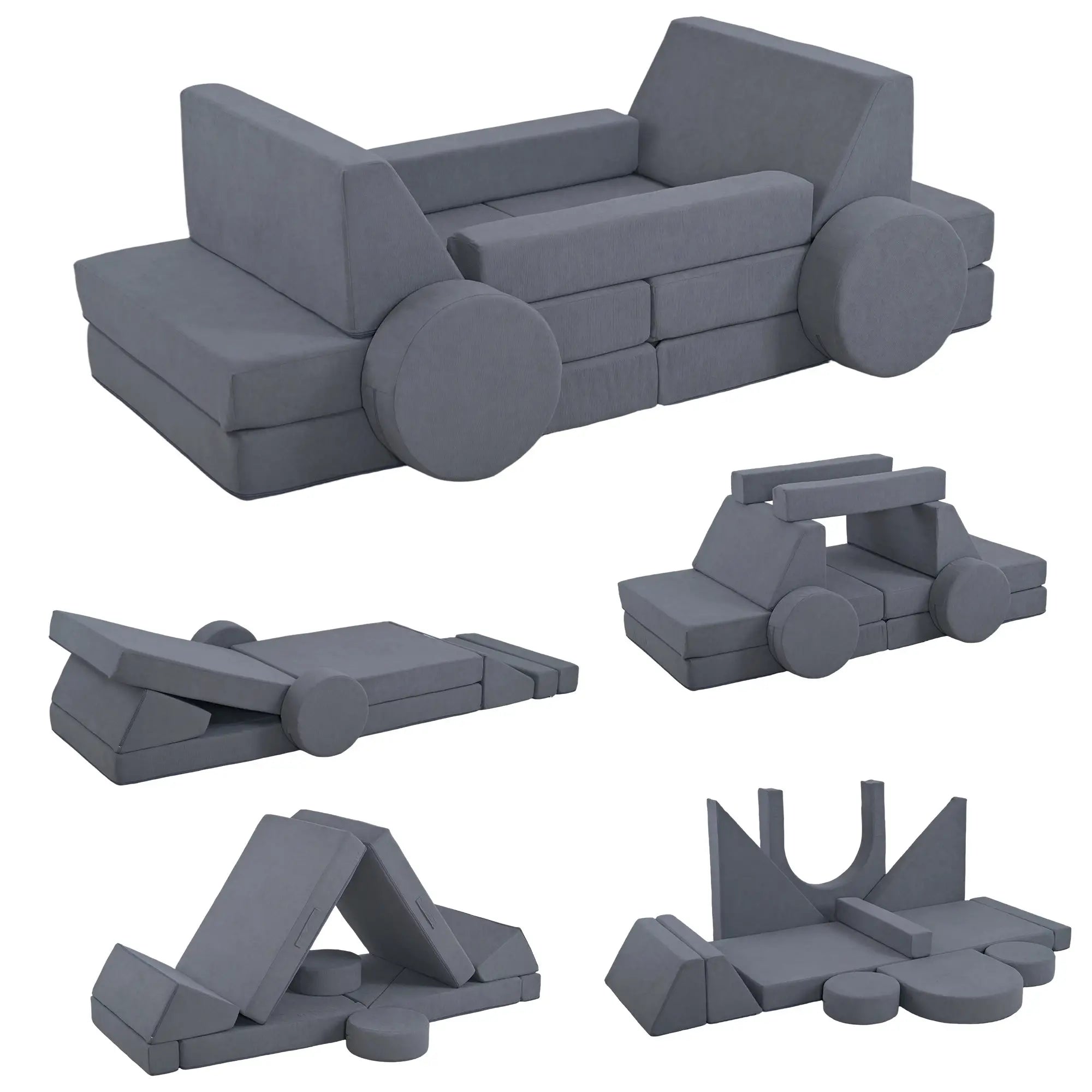 12-Piece Modular Kids Play Couch, Grey Kids Gym & Playmats at Gallery Canada