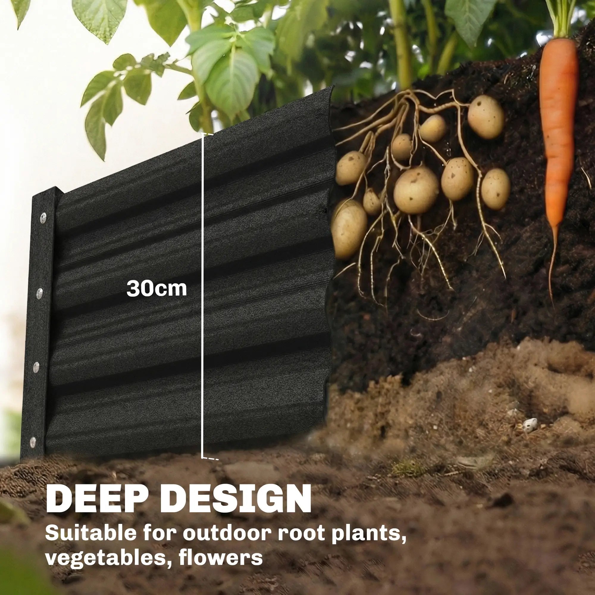 6 x 3 x 1ft Galvanized Raised Garden Bed, Black Outdoor Planter Box, Black Galvanized Planter Boxes at Gallery Canada