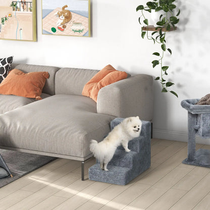4-Step Dog Ramp for Sofa, Bed, Couch, Removable Cover, Light Grey Dog Stairs at Gallery Canada