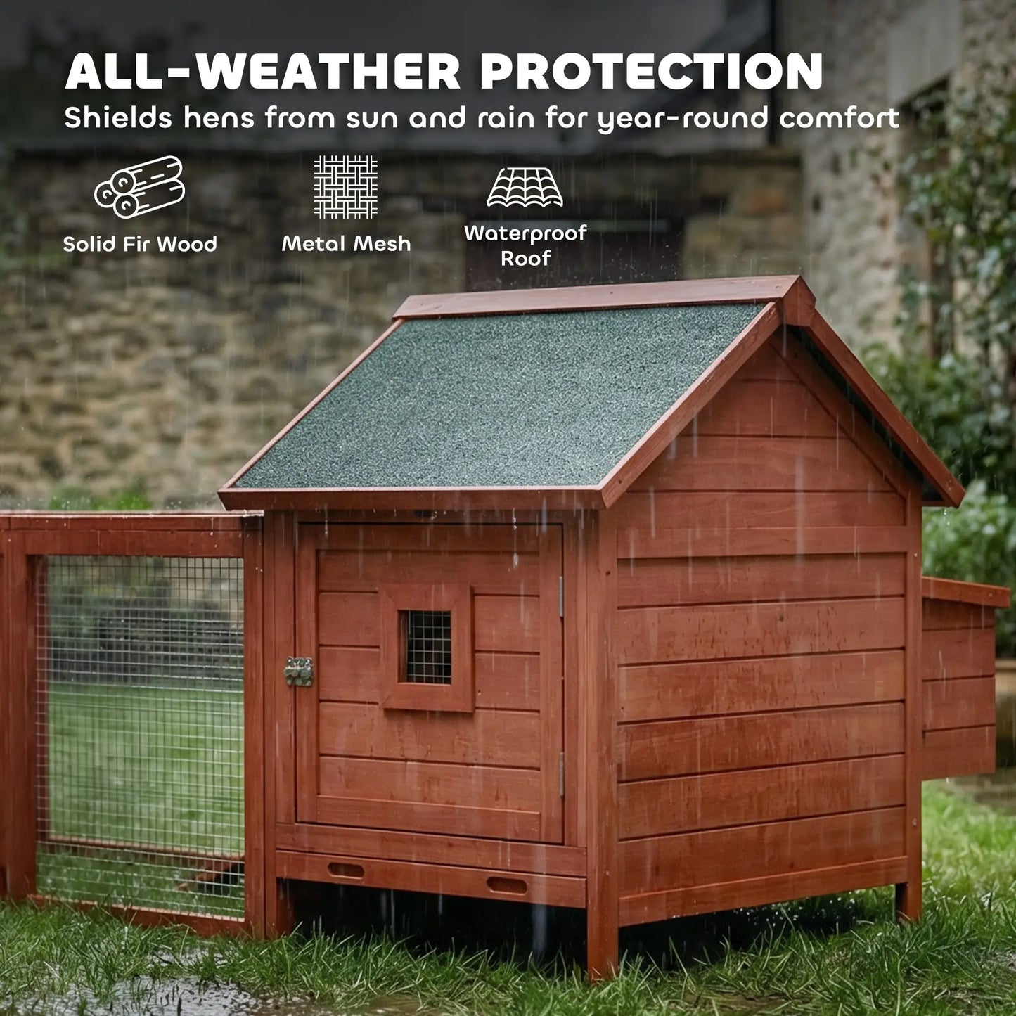72" Wooden Chicken Coop For 2 Chickens, Poultry Cage With Run Chicken Coops at Gallery Canada