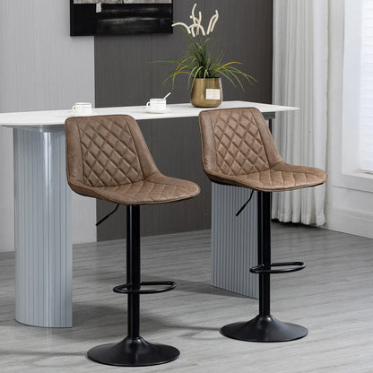 Swivel Counter Height Barstools Set of 2, Adjustable, Dark Brown Bar Stools at Gallery Canada