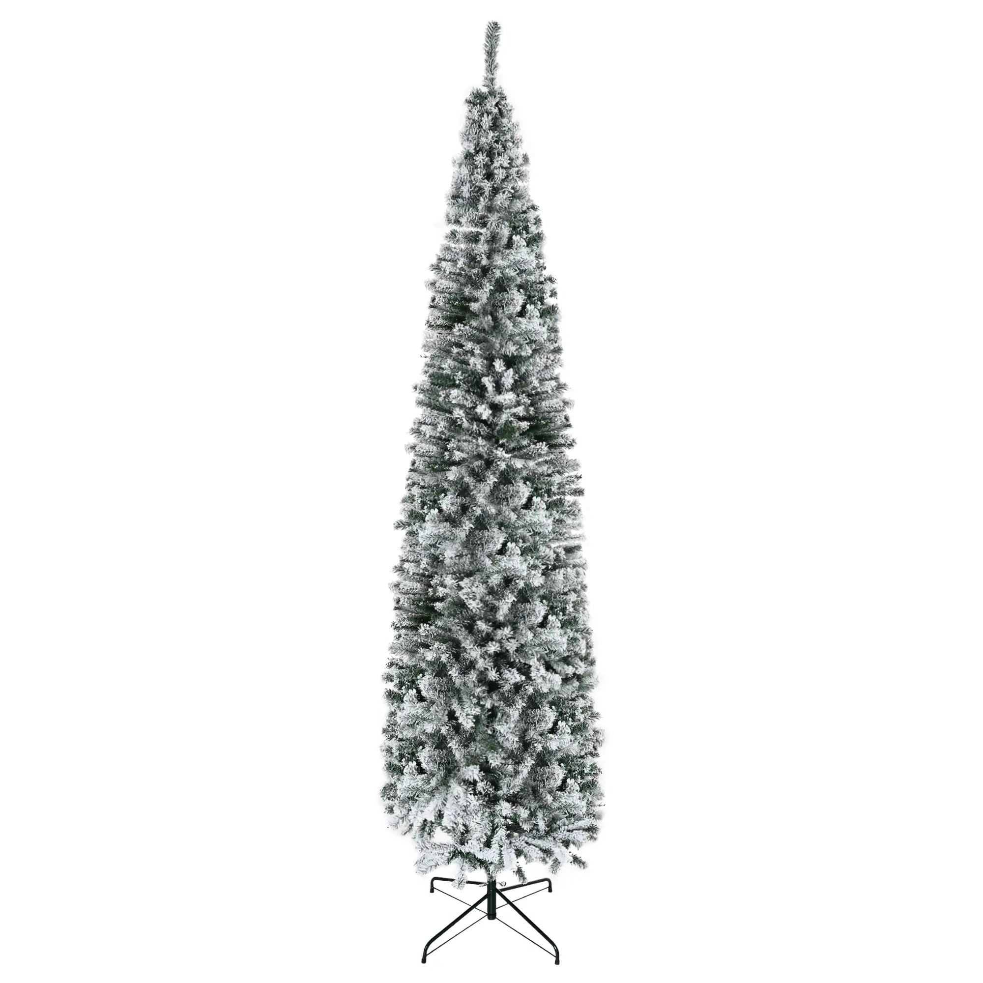 9ft Flocked Pencil Christmas Tree, Realistic Branch Tips, Green Pencil Christmas Trees Green at Gallery Canada