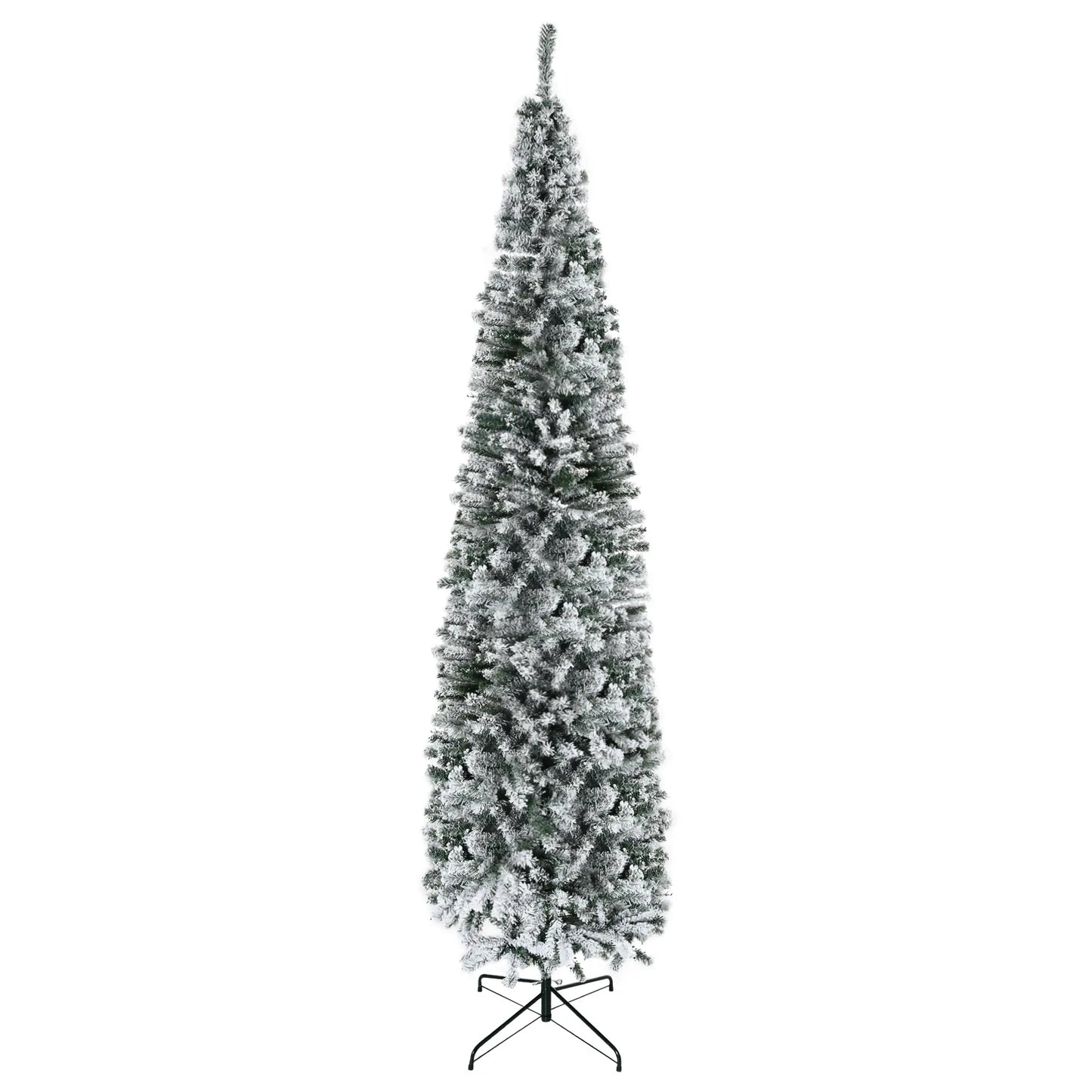 9ft Flocked Pencil Christmas Tree, Realistic Branch Tips, Green Pencil Christmas Trees Green at Gallery Canada