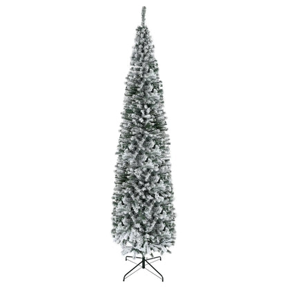 9ft Flocked Pencil Christmas Tree, Realistic Branch Tips, Green Pencil Christmas Trees Green at Gallery Canada