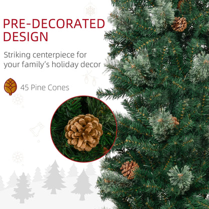 5ft Pencil Christmas Tree, Artificial with Pine Needles, Realistic Branches, Pine Cones, Green Pencil Christmas Trees at Gallery Canada