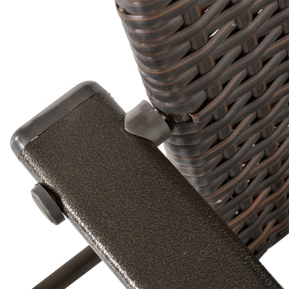 Wicker Dining Chair Set of 4, Foldable, Steel Frame, Brown Patio Chairs at Gallery Canada