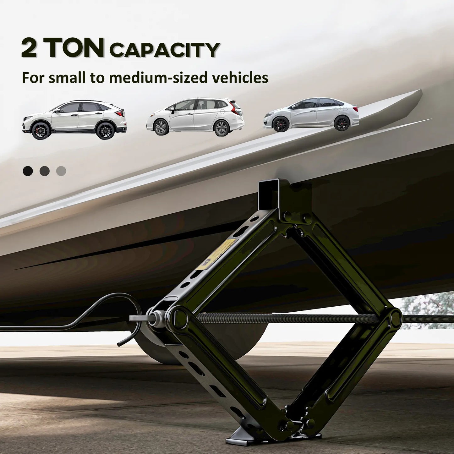 Steel Car Jack, Portable Scissor Jack, 2 Ton (4400 lbs), Black Automotive at Gallery Canada