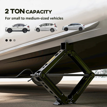Steel Car Jack, Portable Scissor Jack, 2 Ton (4400 lbs), Black Automotive at Gallery Canada