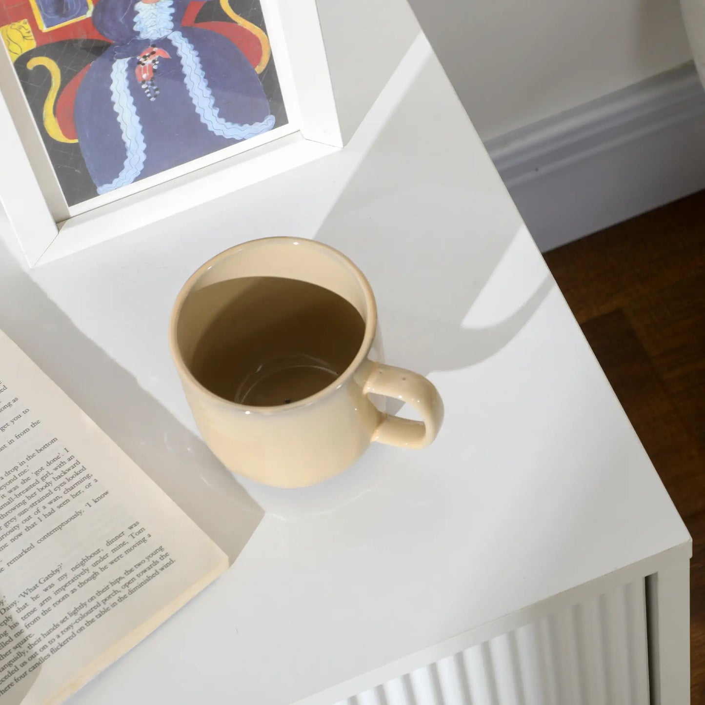 Modern Nightstand, 2 Drawers, Metal Legs, Bedroom Living Room, White Bedside Tables at Gallery Canada