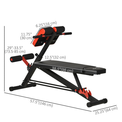 Adjustable Weight Bench, Roman Chair, Hyper Extension, Ab Sit Up, Black and Red Weight Benches at Gallery Canada