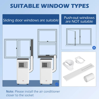 8,000 BTU Mobile Air Conditioner, 345 Sq. Ft., Dehumidifier Fan, White Air Conditioner at Gallery Canada