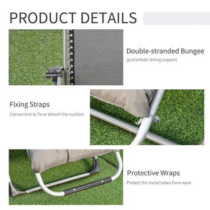 Reclining Zero Gravity Chair, Adjustable Backrest, Folding Sun Lounger, Removable Cushion, Headrest, Dark Grey Lounger Chairs at Gallery Canada