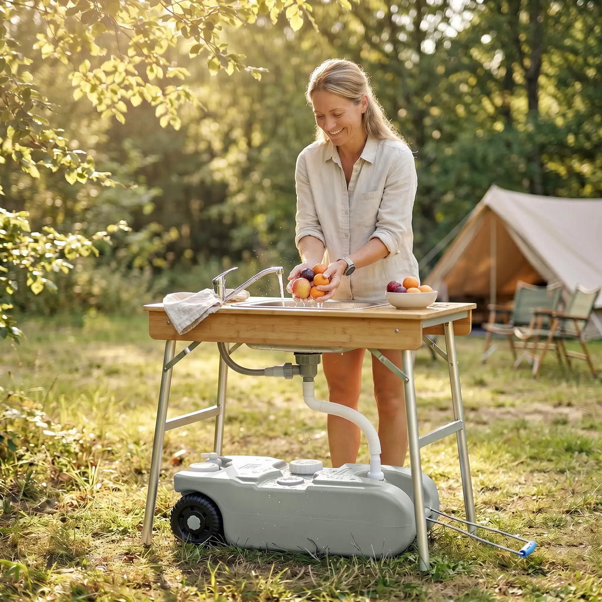 10.6 Gallon Portable RV Water Tank, with Filling Ports, Black or Grey Camping Sinks at Gallery Canada