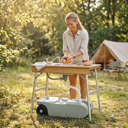 10.6 Gallon Portable RV Water Tank, with Filling Ports, Black or Grey Camping Sinks at Gallery Canada