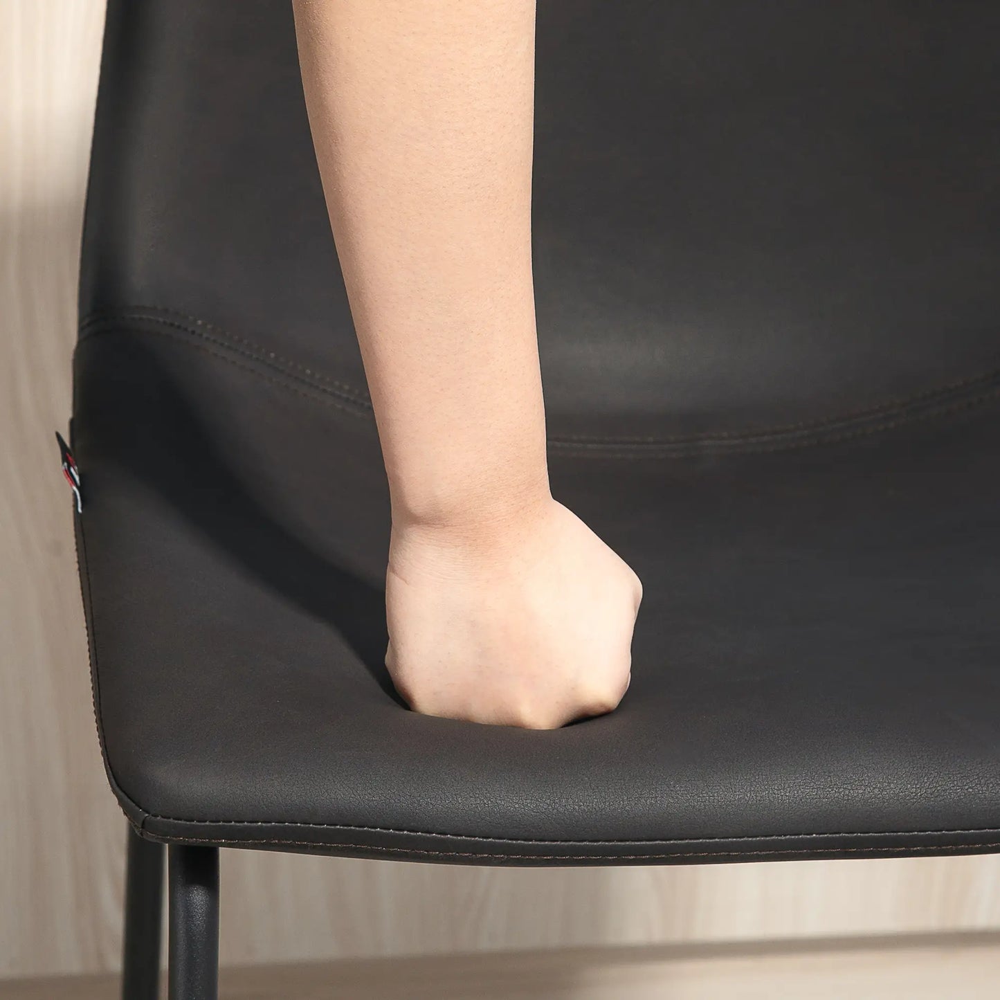 Vintage PU Leather Counter Height Bar Stools, Set of 2, Dark Brown Bar Stools at Gallery Canada