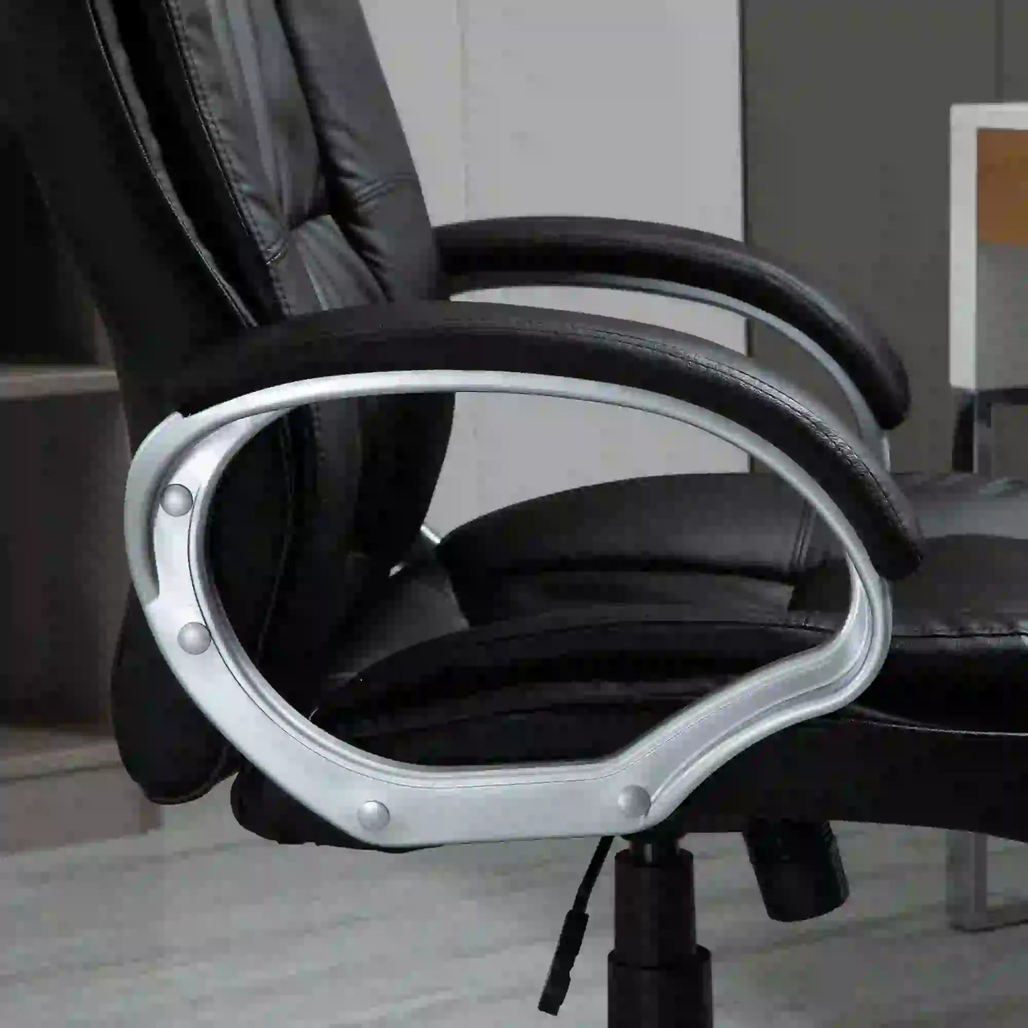 Adjustable High Back Executive Office Chair, PU Leather, Padded Armrests Executive & Manager Chairs at Gallery Canada