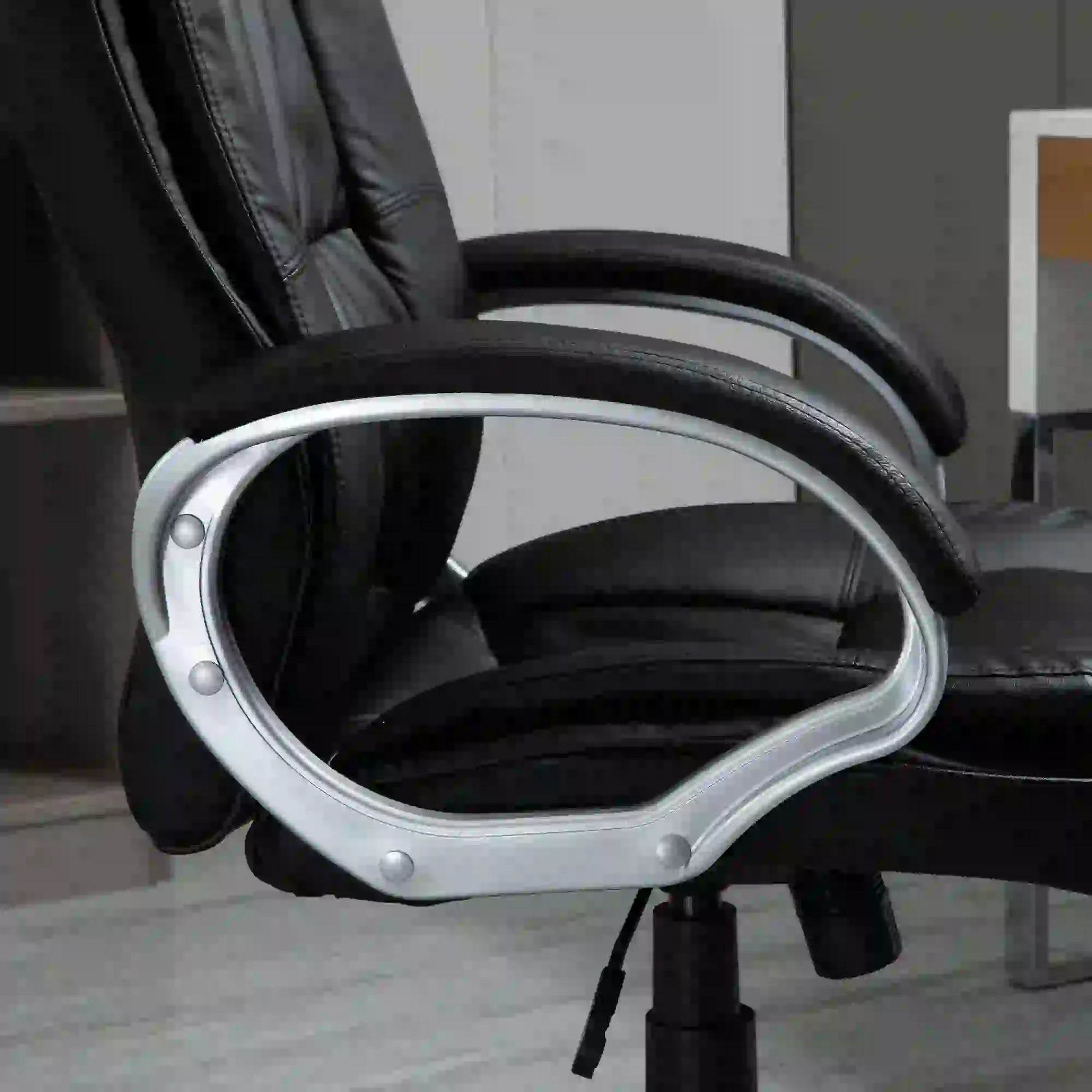 Adjustable High Back Executive Office Chair, PU Leather, Padded Armrests Executive & Manager Chairs at Gallery Canada