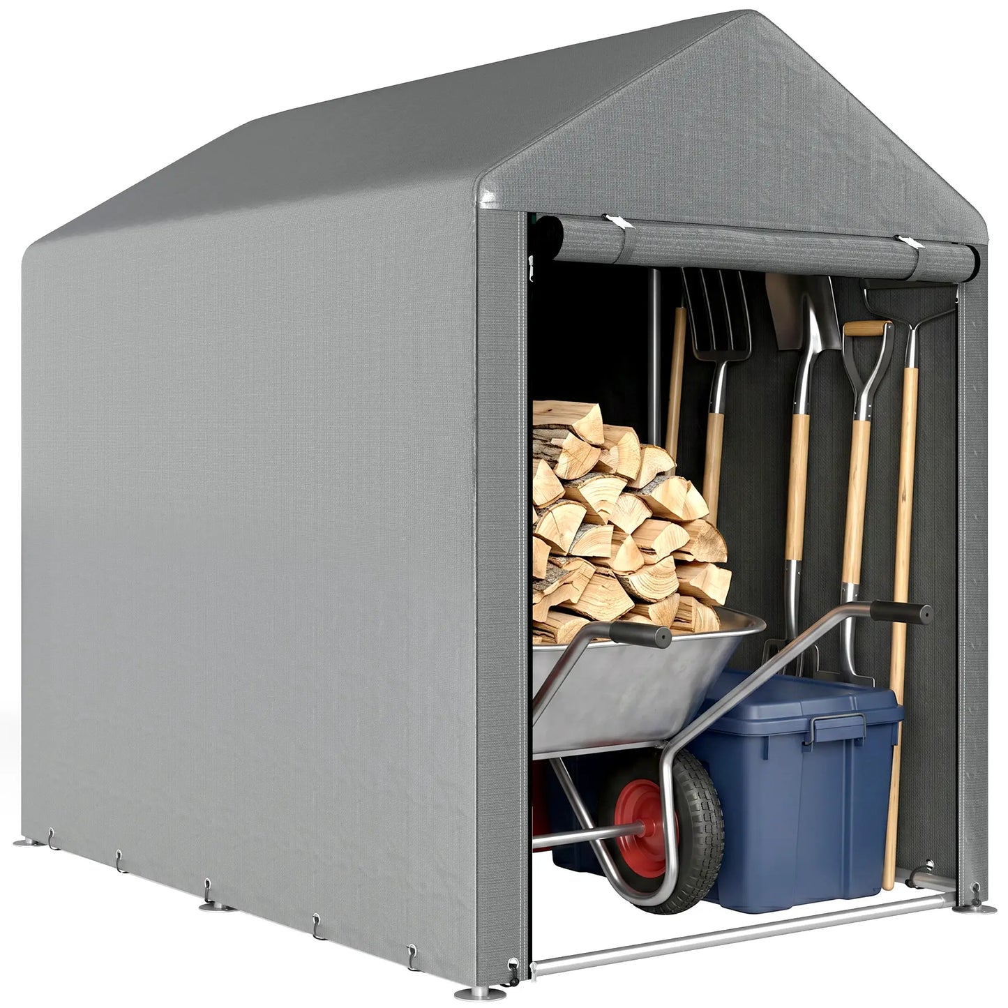 4x6ft Outdoor Storage Shed Tent, Portable with Roll-up Door Sheds at Gallery Canada
