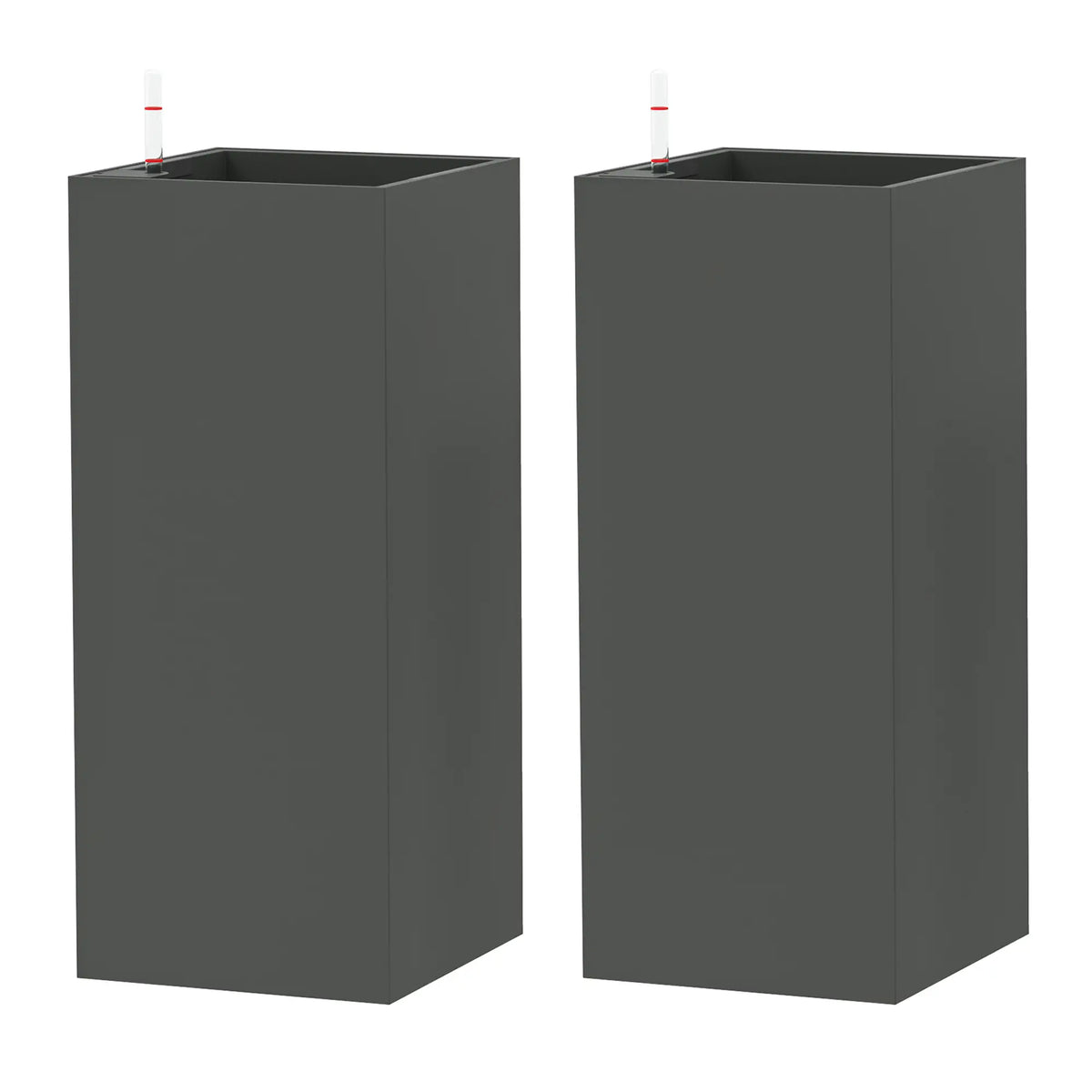 2 Pack 26 Inch Plastic Planter Box, Water Level Indicator, Dark Grey Garden Accessories Dark Grey at Gallery Canada