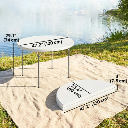 4ft Plastic Folding Picnic Table, Indoor Outdoor, White Picnic Tables & Camping Chairs at Gallery Canada
