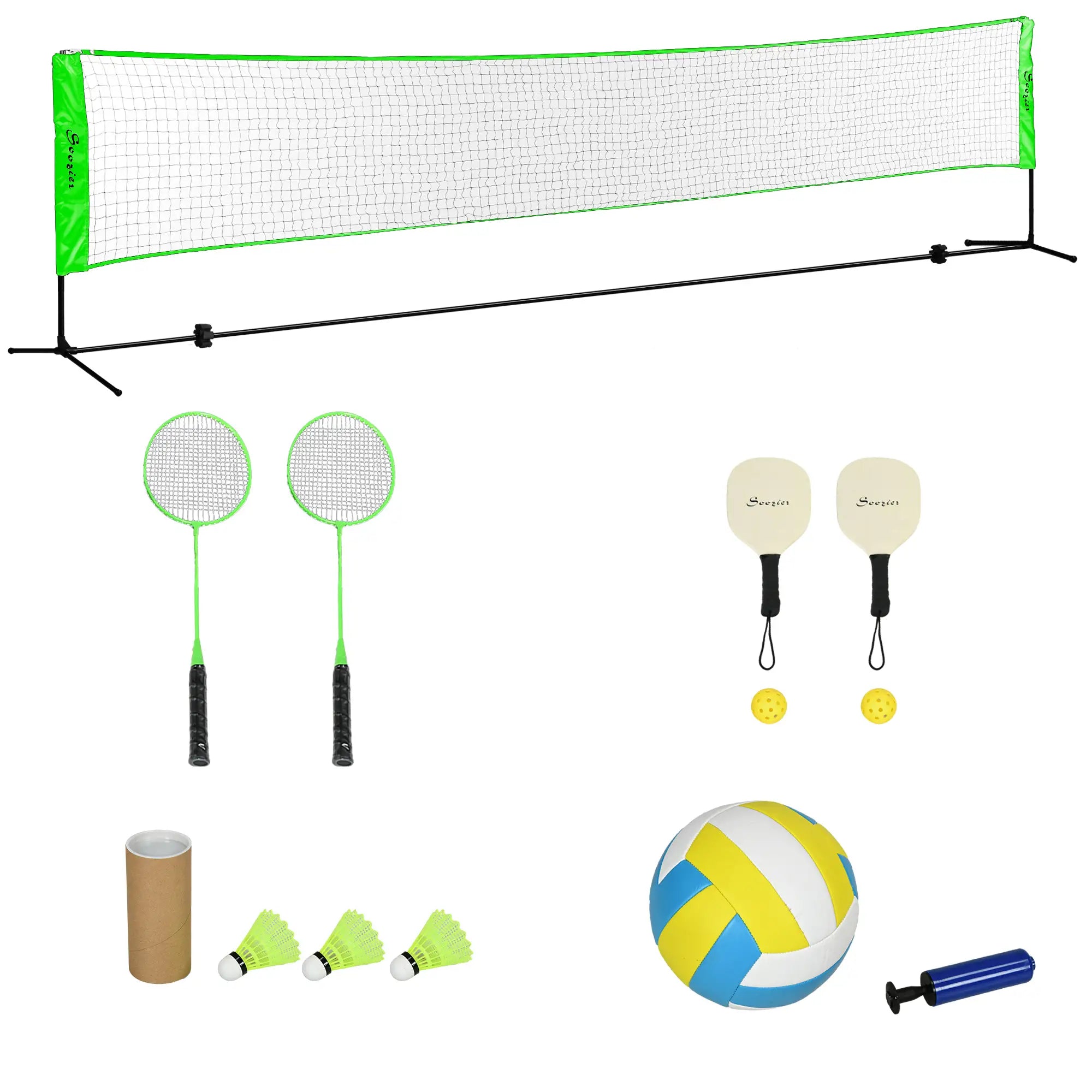Portable Badminton Set, 3 Shuttlecocks, 4 Rackets, Indoor Outdoor Badminton at Gallery Canada