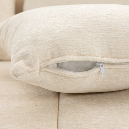 3 Seater Chenille Cloud Couch, Spring Cushion, Beige 3-Seater Sofas at Gallery Canada