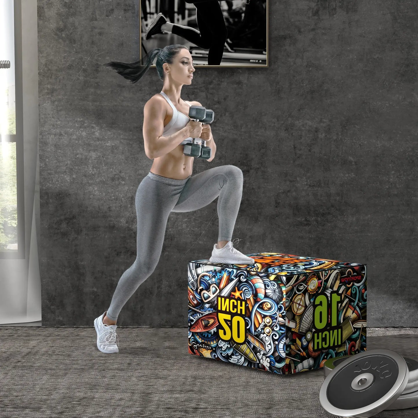 Soft Plyo Box, 3-in-1, Non-Slip Jump Box, 24" x 20" x 16" More-Strength Training Equipment at Gallery Canada