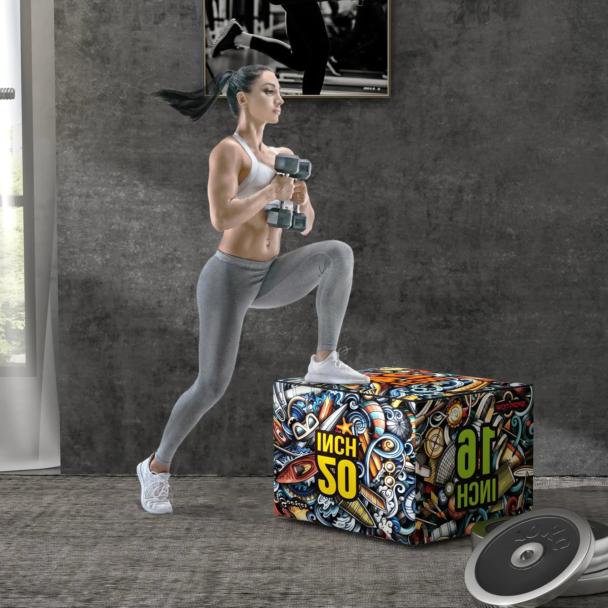 Soft Plyo Box, 3-in-1, Non-Slip Jump Box, 24" x 20" x 16" More-Strength Training Equipment at Gallery Canada