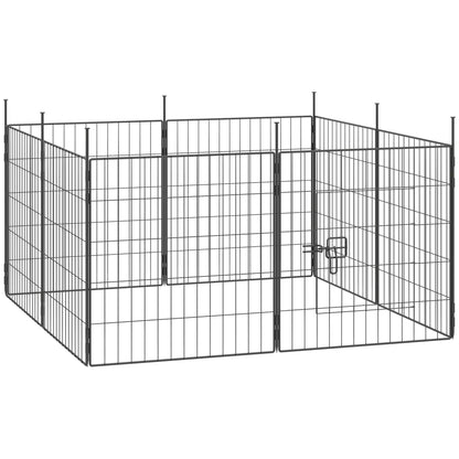 Heavy Duty Dog Playpen, 23.6" High, 8 Panels, Black Dog PlayPens Black at Gallery Canada