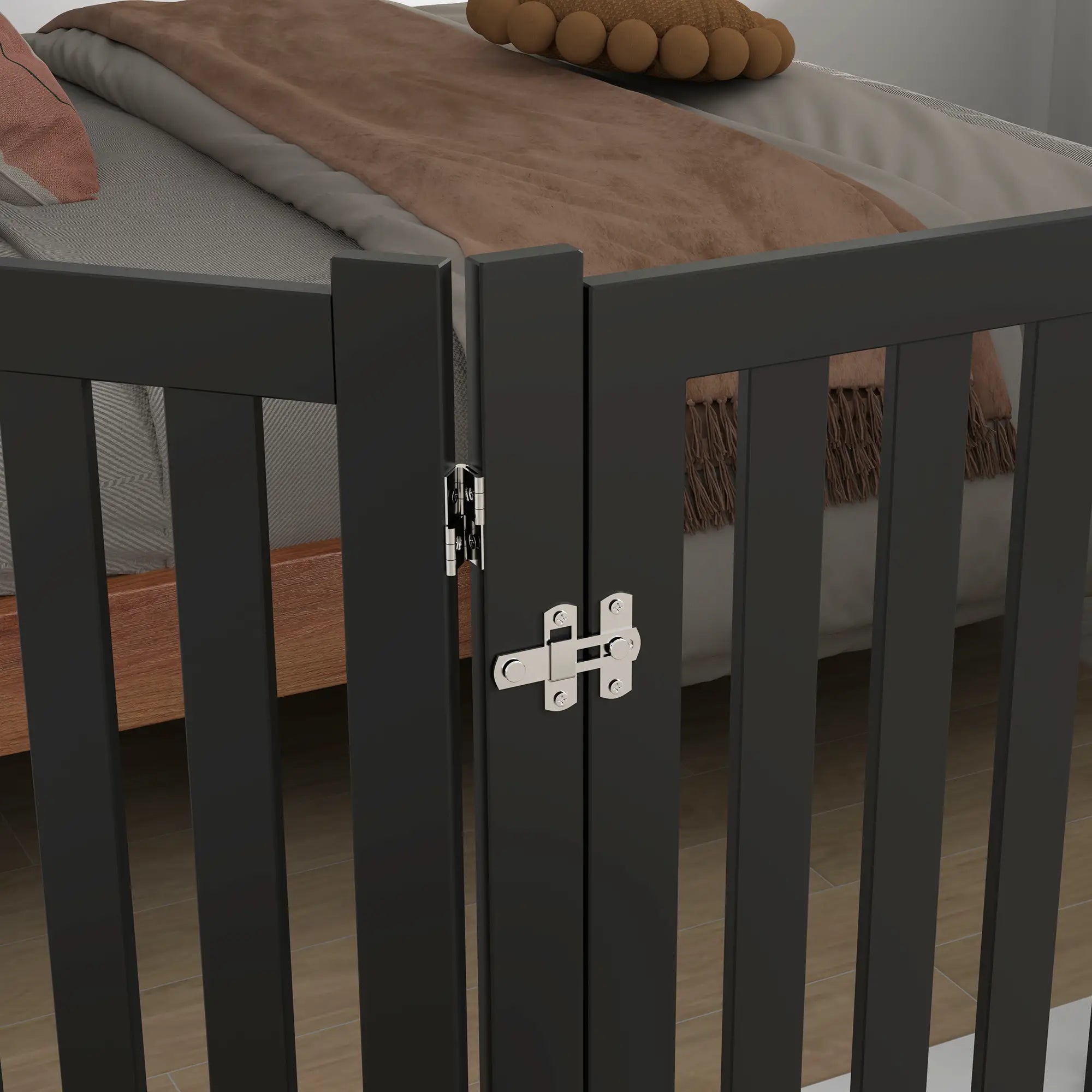 3-Panel Foldable Dog Gate, Medium Size, Black Houses, Kennels & Pens at Gallery Canada