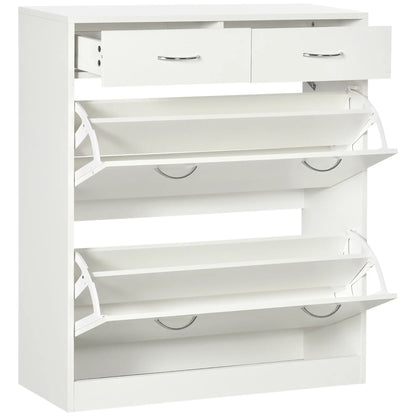 Narrow Shoe Storage, 2 Flip Drawers, Adjustable Shelves, 12 Pairs, White Shoe Storage Cabinets & Racks at Gallery Canada