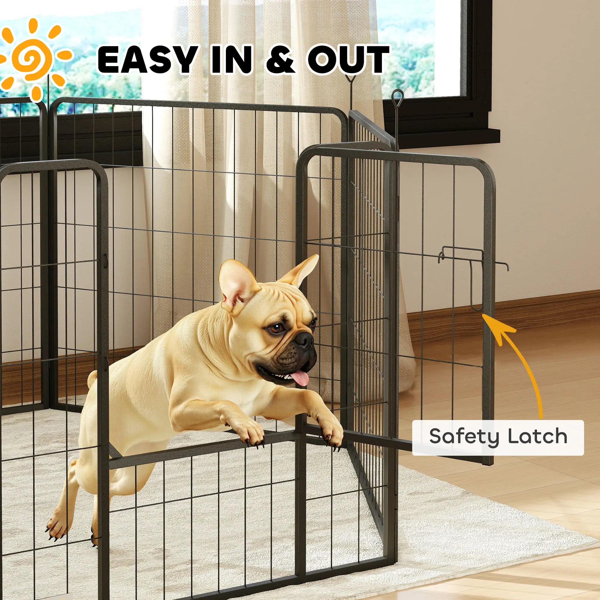 Heavy Duty Dog Playpen, 6 Panels, 31.5