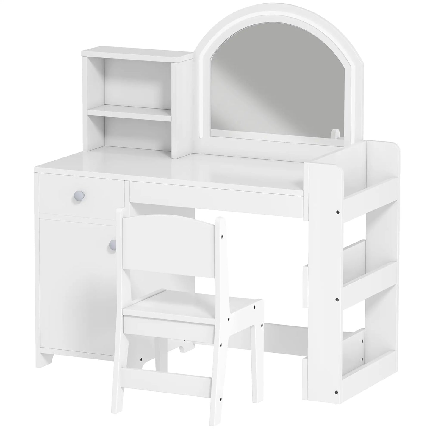 Kids Vanity Set, Toddler Dressing Table and Chair, White Toy Vanity White at Gallery Canada