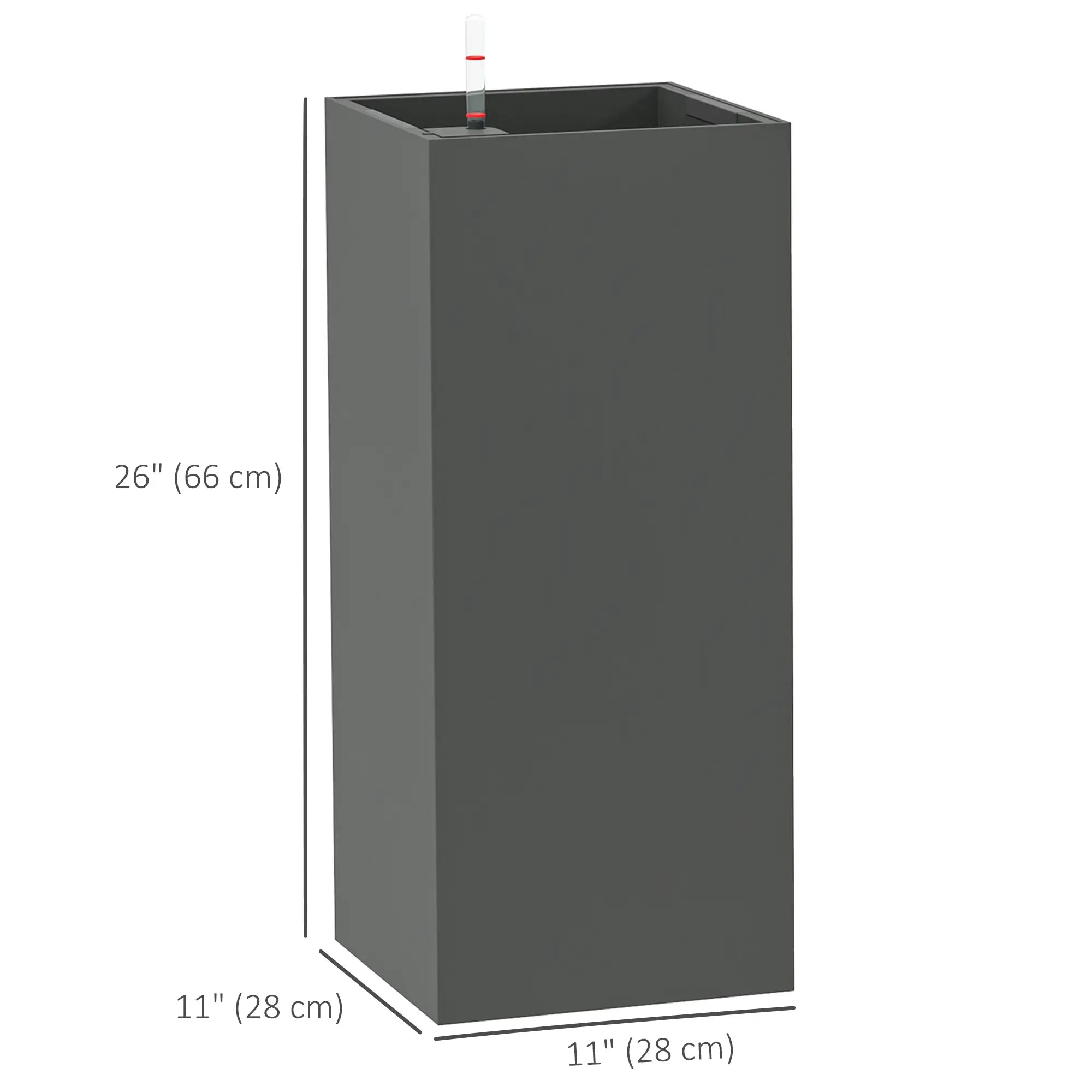 2 Pack 26 Inch Plastic Planter Box, Water Level Indicator, Dark Grey Garden Accessories at Gallery Canada