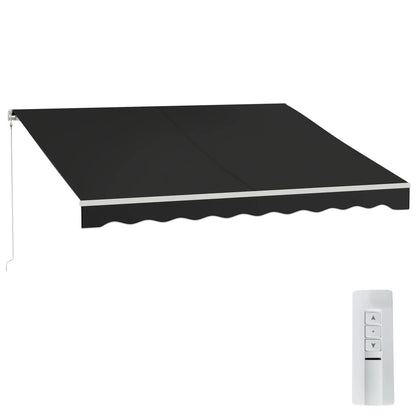 12'x10' Electric Retractable Awning, UV Protection, Black Deck Awnings at Gallery Canada