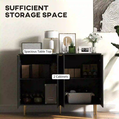 Modern Kitchen Cabinet, Sideboard with Adjustable Shelves, Black Bar Cabinets at Gallery Canada