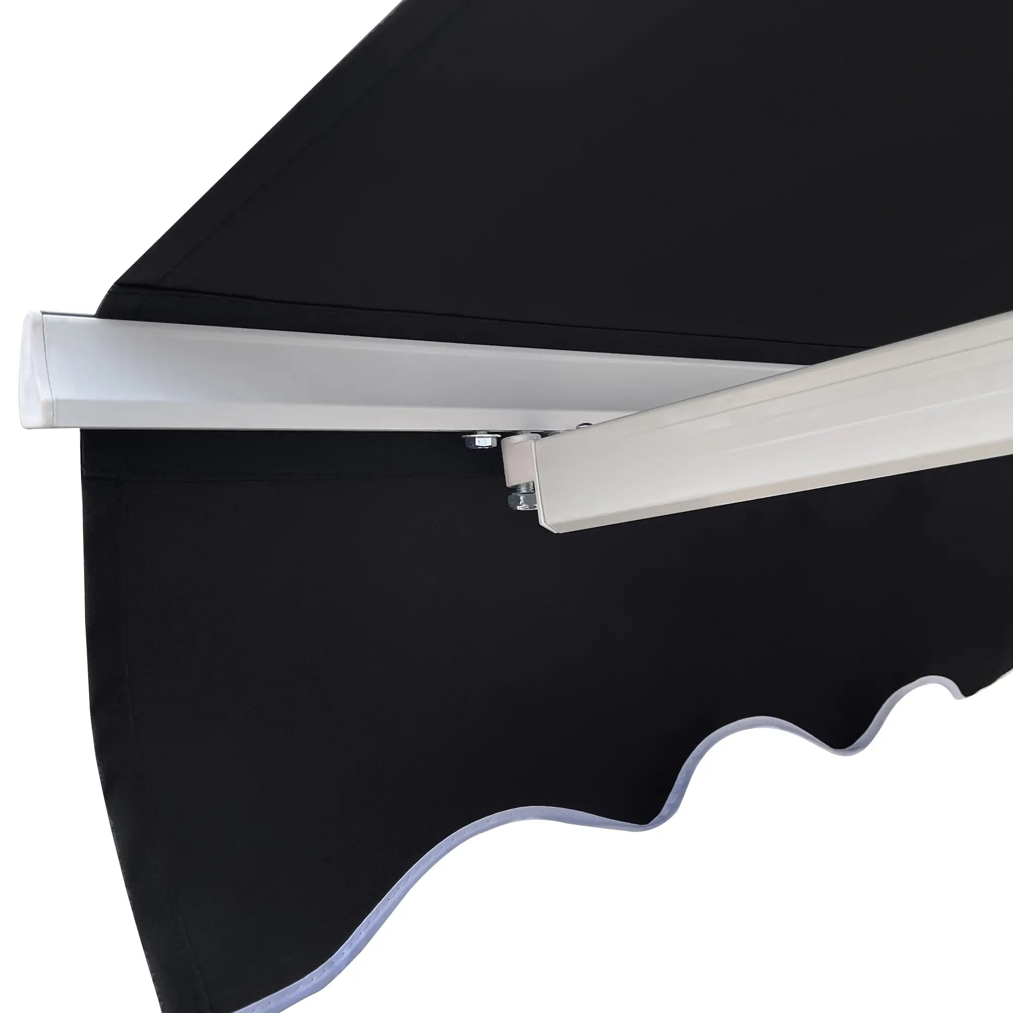 8'x7' Manual Retractable Patio Awning, Sun Shade, Black Door Awnings at Gallery Canada
