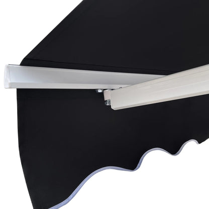 8'x7' Manual Retractable Patio Awning, Sun Shade, Black Door Awnings at Gallery Canada